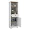 Tuhome St. Clair Linen Cabinet, Two Interior Shelves, Two Open Shelves, Single Door, Light Oak/White MDB7124 - alternate 5